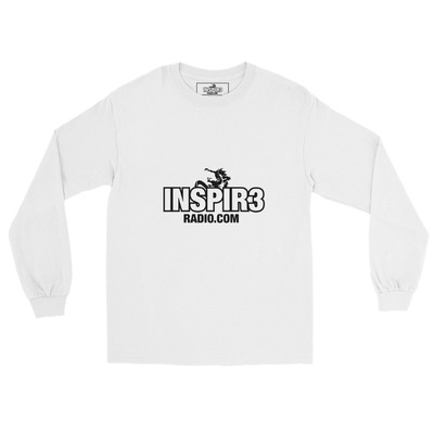 White inspir3 radio dragon mens long sleeve shirt