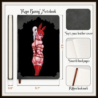 Leatherette Notebook 'Rope Bunny' 