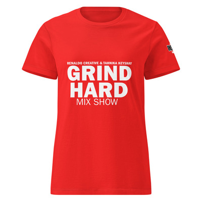 Women's red grind hard mix show softstyle t-shirt | gildan 64000l