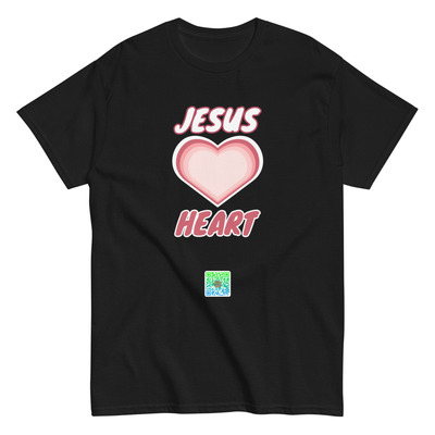 Jesus heart unisex classic graphic tee | trendy y2k faith streetwear t-shirt, christian aesthetic heavyweight cotton shirt