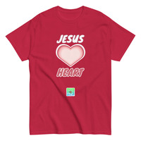 Jesus Heart Unisex Classic Graphic Tee | Trendy Y2K Faith Streetwear T-Shirt, Christian Aesthetic Heavyweight Cotton Shirt - Thumbnail 2