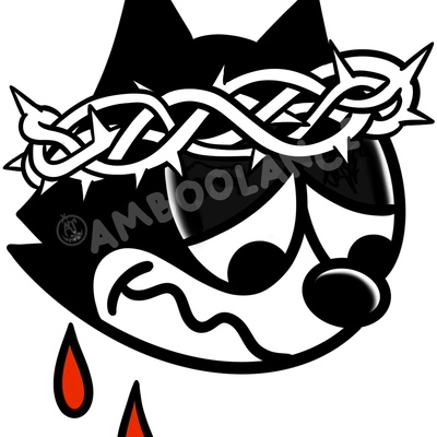 Black cat sticker