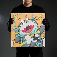 Painting by Moi Martos "A Cero Gravity Cat"  - Thumbnail 1