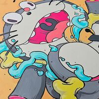 Painting by Moi Martos "A Cero Gravity Cat"  - Thumbnail 4