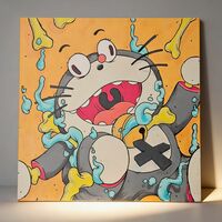 Painting by Moi Martos "A Cero Gravity Cat"  - Thumbnail 6