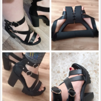 Gothic Black Chunky Platform Sandals - Thumbnail 3