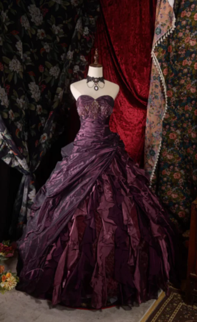 Sweetheart Ball Gown Sleeveless Purple Party Dress Quinceanera Dress
