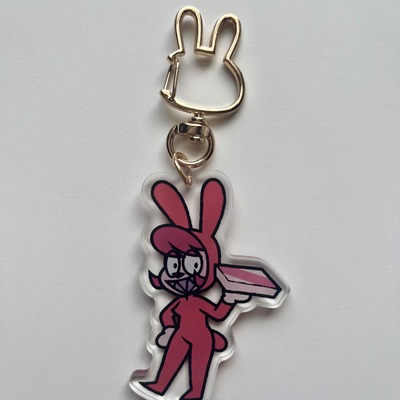 Pizza jacker clawdia bunnygirl keychain