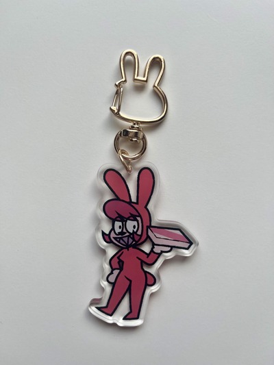 Pizza Jacker Clawdia Bunnygirl Keychain
