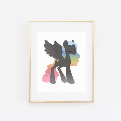 Rainbow shooting star  print