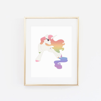 Rainbow love confetti print