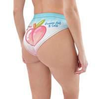 "This Peach Ain't Gonna Eat Itself" High-Waisted Bikini Bottom - Thumbnail 1