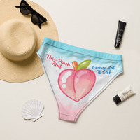 "This Peach Ain't Gonna Eat Itself" High-Waisted Bikini Bottom - Thumbnail 5