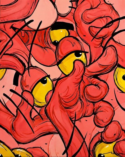 Painting by Moi Martos "Pink Unstructured study"
