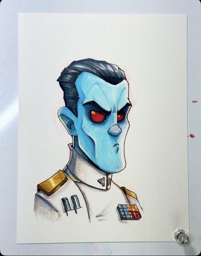  Grand Admiral Thrawn Star Wars Day Sketch Original Art