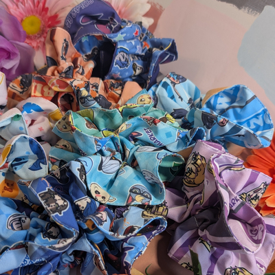 Reversible satin srunchies