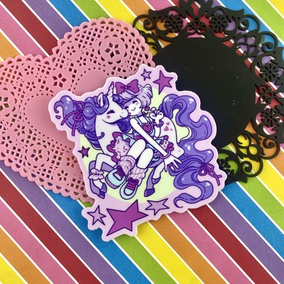 3 x 3 pony friend glossy sticker