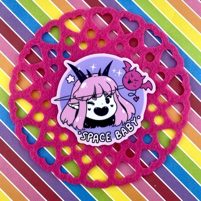 3 x 3 space nova glossy sticker