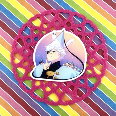 3 x 3 wizard glossy sticker