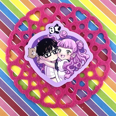 3 x 3 opposites glossy sticker