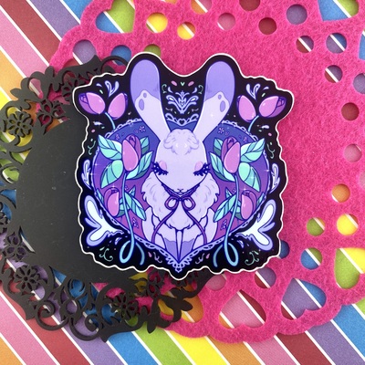 3 x 3 bunny sticker