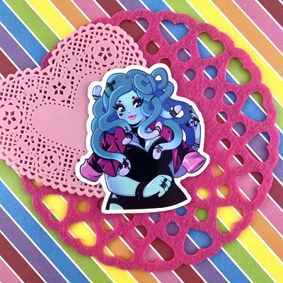 3 x 3 inch gorgon sticker