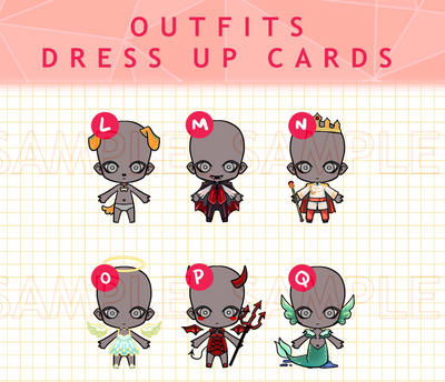 NEW! UPDATED OUTFITS: All OUTFITS Dress Up Cards