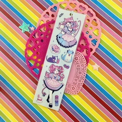 Maid cat cafe thin bookmark 