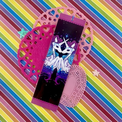 Mirror unicorn thin bookmark 