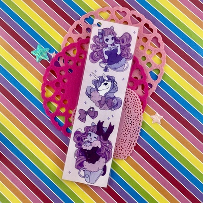 Winter girl and pony thin bookmark 