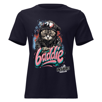 Women cat baddie relaxed t-shirt