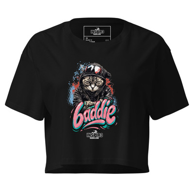 Inspir3 radio baddie cat womens crop top