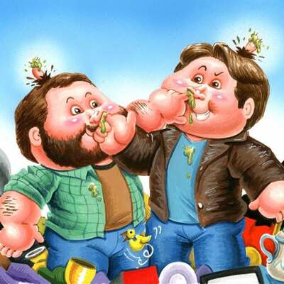 Fishin' frank / mucus mike final art - garbage pail kids 2016 trashy tv