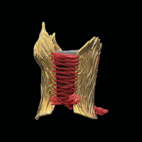 Gold Fire 3 piece wearable ceramic corset by: Nicole Moan  - Thumbnail 2