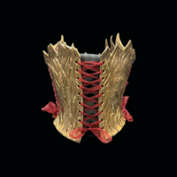 Gold Fire 3 piece wearable ceramic corset by: Nicole Moan  - Thumbnail 4