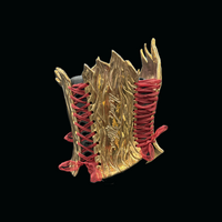 Gold Fire 3 piece wearable ceramic corset by: Nicole Moan  - Thumbnail 5