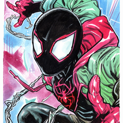 Spider-man miles morales original color sketch