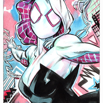 Spidergwen original color sketch