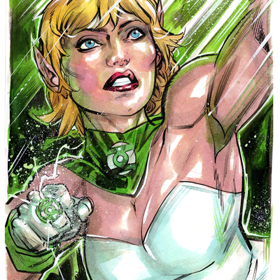 Green lantern arisia original color sketch
