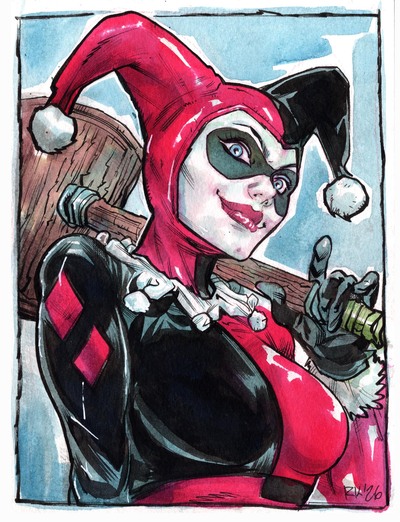 Harley Quinn Original Color Sketch