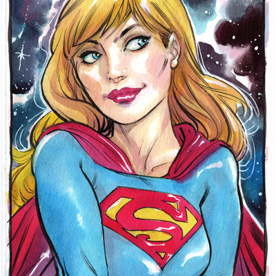 Supergirl original color sketch