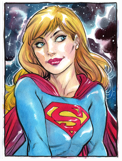 Supergirl Original Color Sketch
