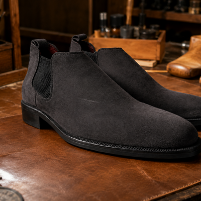 Handmade men's black suede chelsea boots | premium slip-on ankle boots | luxury casual & formal footwear