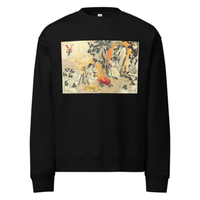 Daijoubu ame-no-uzume dancing unisex relax crew neck sweatshirt - Thumbnail 2