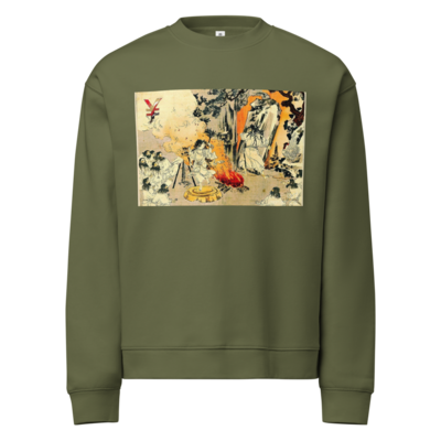 Daijoubu ame-no-uzume dancing unisex relax crew neck sweatshirt