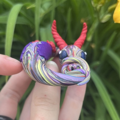 Red-horned scrap dragon