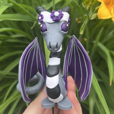 Dark plum flower crown dragon