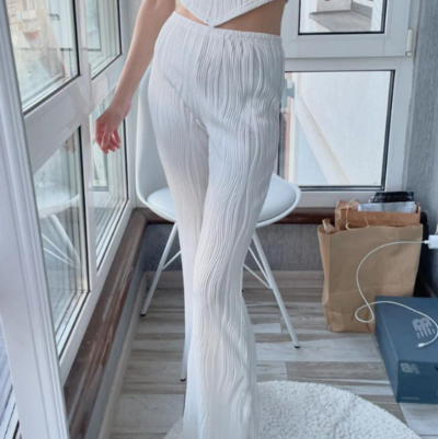 Temperament Striped Casual High Waisted Pants