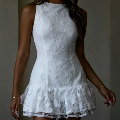 Women's backless lace dress