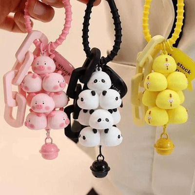 Stacked Cartoon Pet keychains